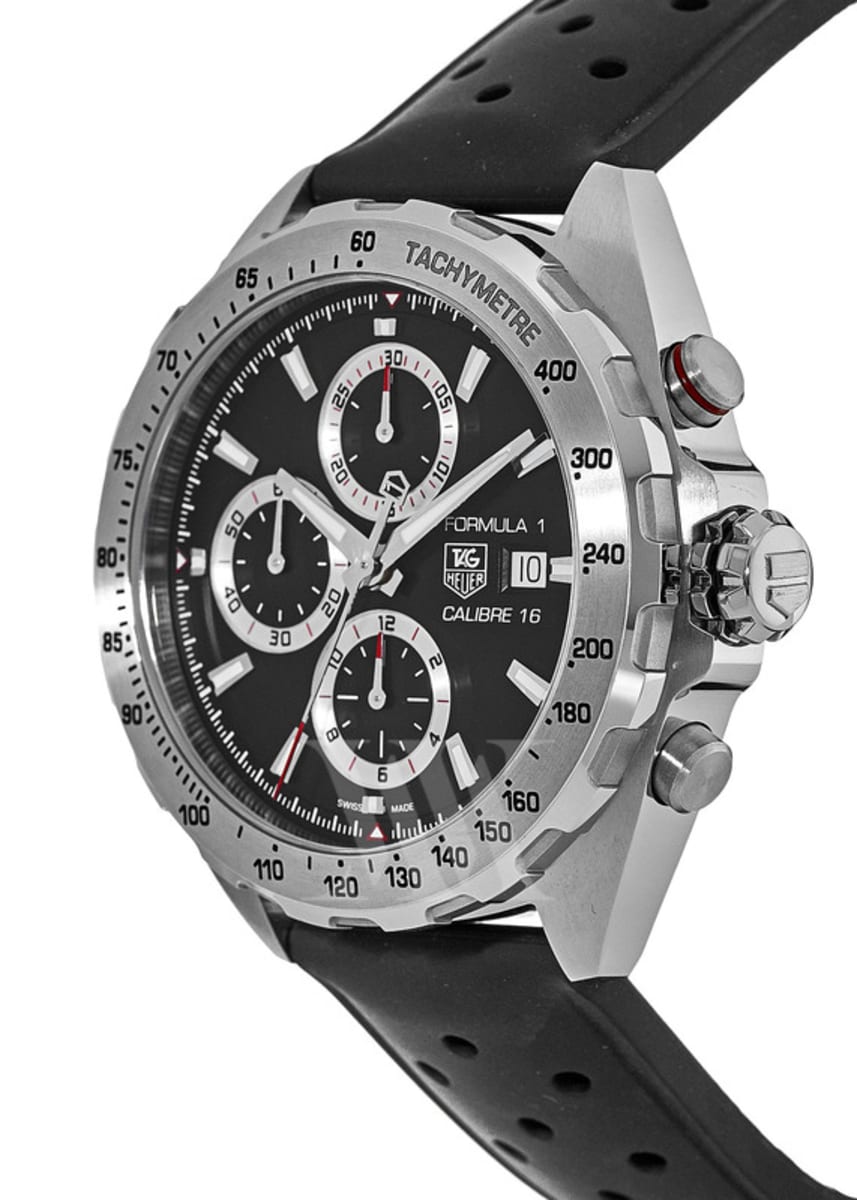 Tag Heuer Formula 1 Calibre 16 Black Dial Black Leather Strap Watch for Men - CAZ2010.FT8024