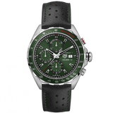  Shop Authentic Tag Heuer Formula 1 Calibre 16 Automatic Chronograph Green Dial Black Leather Strap Watch for Men - CAZ2016.FC6473 - Luxxuri