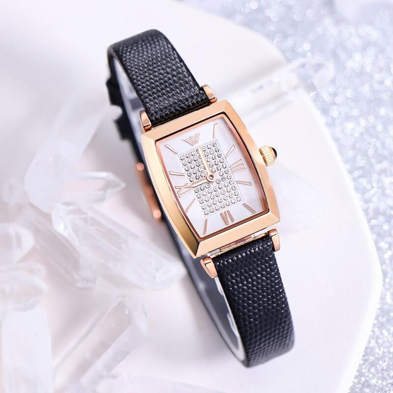  Shop Authentic Emporio Armani Gianni T Bar Quartz White Dial Black Leather Strap Watch For Women - AR11408 - Luxxuri