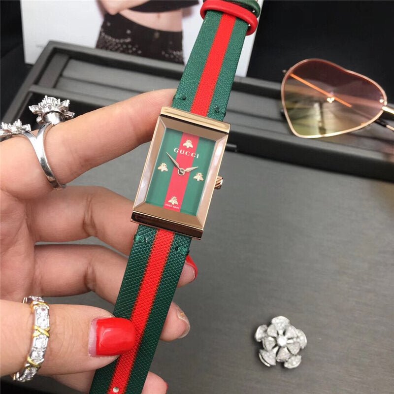  Shop Authentic Gucci G-Frame Mother of Pearl Dial Two Tone Nylon Strap Watch For Women - YA147404 - Luxxuri