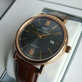  Shop Authentic IWC Portofino Automatic Grey Dial Brown Leather Strap Watch for Men - IW356511 - Luxxuri