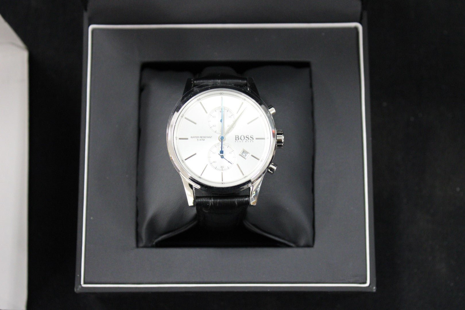  Shop Authentic Hugo Boss Jet Silver Dial Black Leather Strap Watch for Men - 1513282 - Luxxuri