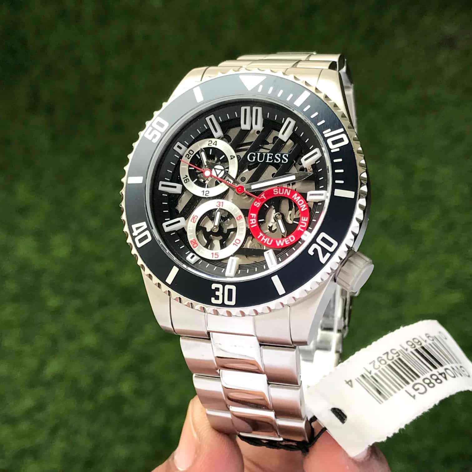  Shop Authentic Guess Axle Multifunction Black Dial Silver Steel Strap Watch For Men - GW0488G1 - Luxxuri