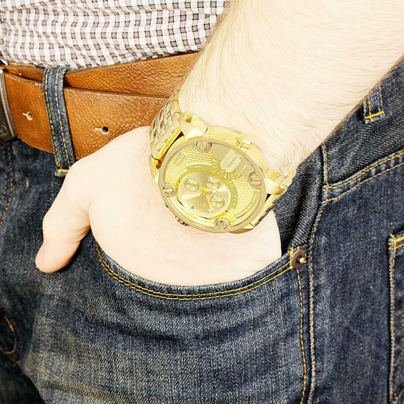  Shop Authentic Diesel Big Daddy Analog Gold Dial Gold Stainless Steel Watch For Men - DZ7287 - Luxxuri