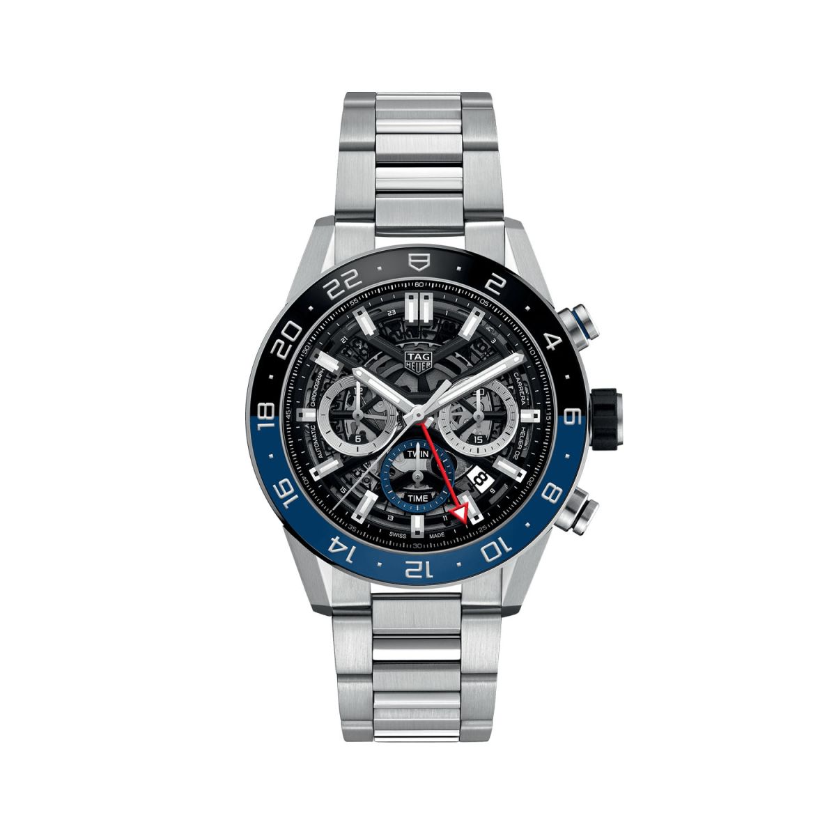  Shop Authentic Tag Heuer Carrera Chronograph Blue Dial Silver Steel Strap Watch for Men - CBG2A1Z.BA0658 - Luxxuri