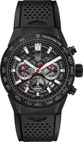  Shop Authentic Tag Heuer Carrera Automatic Chronograph Black Dial Black Rubber Strap Watch for Men - CBG2A90.FT6173 - Luxxuri