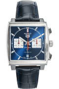  Shop Authentic Tag Heuer Monaco Automatic Chronograph Blue Dial Blue Leather Strap Watch for Men - CBL2111.FC6453 - Luxxuri