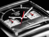  Shop Authentic Tag Heuer Monaco Automatic Chronograph Black Dial Black Leather Strap Watch for Men - CBL2113.FC6177 - Luxxuri