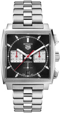 Shop Authentic Tag Heuer Monaco Automatic Chronograph Black Dial Silver Steel Strap Watch for Men - CBL2113.BA0644 - Luxxuri