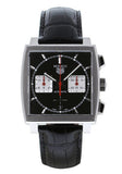  Shop Authentic Tag Heuer Monaco Automatic Chronograph Black Dial Black Leather Strap Watch for Men - CBL2113.FC6177 - Luxxuri