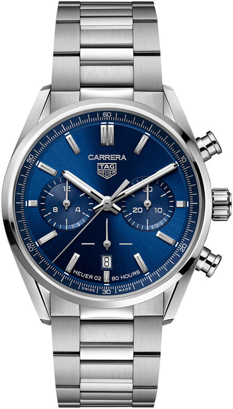  Shop Authentic Tag Heuer Carrera Chronograph Blue Dial Silver Steel Strap Watch for Men - CBN2011.BA0642 - Luxxuri
