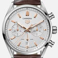  Shop Authentic Tag Heuer Carrera Chronograph White Dial Brown Leather Strap Watch for Men - CBN2013.FC6483 - Luxxuri