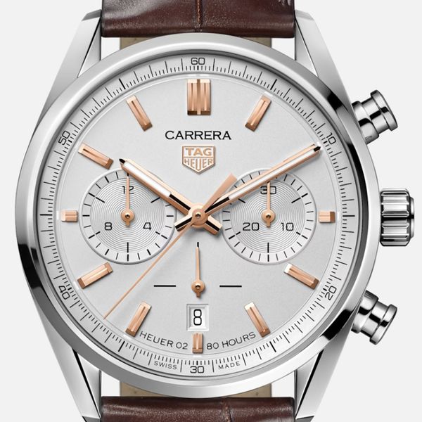  Shop Authentic Tag Heuer Carrera Chronograph White Dial Brown Leather Strap Watch for Men - CBN2013.FC6483 - Luxxuri