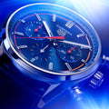  Shop Authentic Tag Heuer Carrera Chronograph Blue Dial Blue Leather Strap Watch for Men - CBN201D.FC6543 - Luxxuri