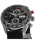  Shop Authentic Tag Heuer Carrera Chronograph Black Dial Black Rubber Strap Watch for Men - CBN2A1AA.FT6228 - Luxxuri