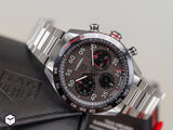  Shop Authentic Tag Heuer Carrera Porsche Chronograph Grey Dial Silver Steel Strap Watch for Men - CBN2A1F.BA0643 - Luxxuri