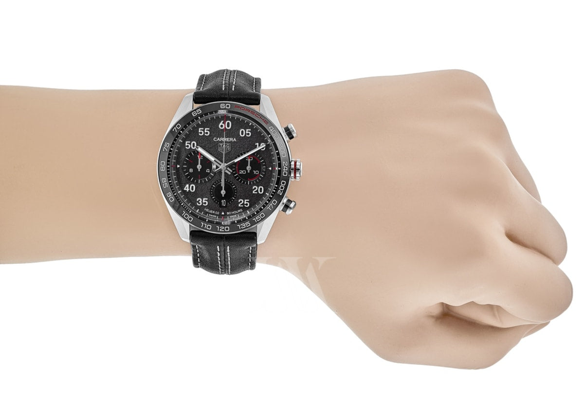  Shop Authentic Tag Heuer Carrera Porsche Chronograph Special Edition Black Dial Black Leather Strap Watch for Men - CBN2A1F.FC6492 - Luxxuri
