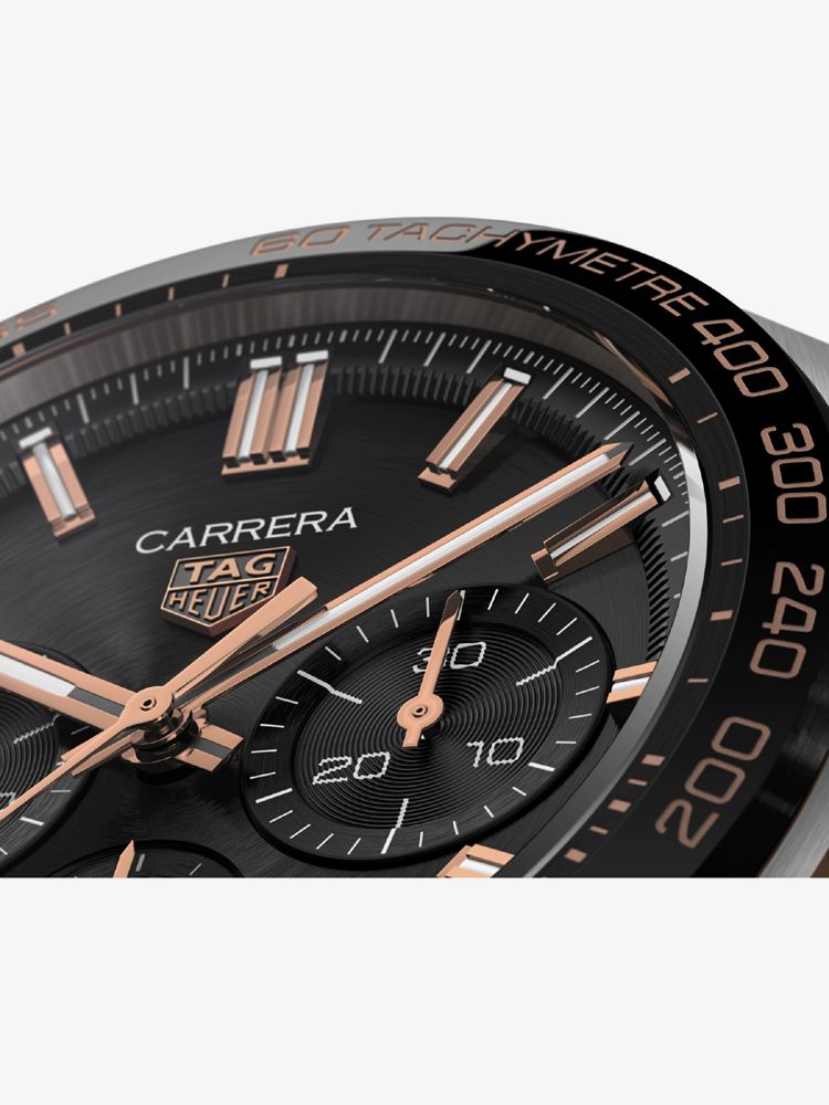  Shop Authentic Tag Heuer Carrera Chronograph Black Dial Black Leather Strap Watch for Men - CBN2A5A.FC6481 - Luxxuri