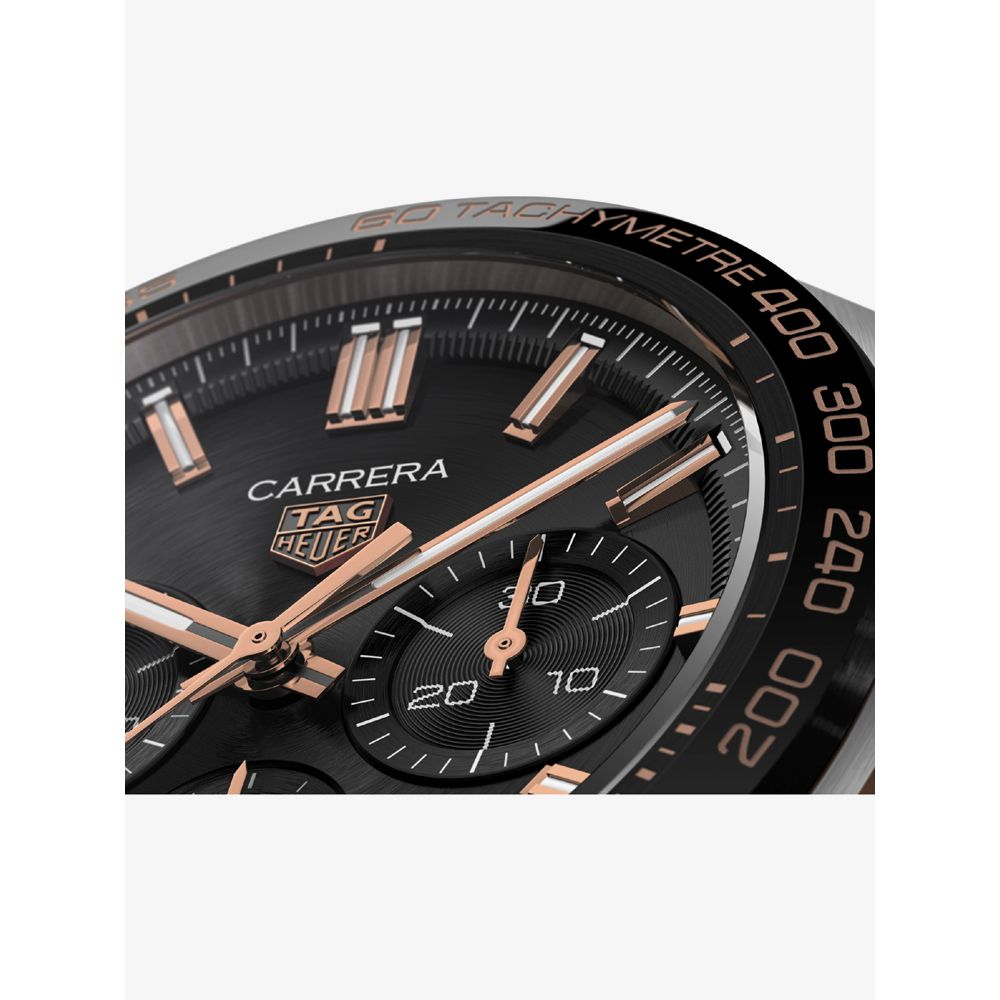  Shop Authentic Tag Heuer Carrera Chronograph Black Dial Black Leather Strap Watch for Men - CBN2A5A.FC6481 - Luxxuri