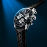  Shop Authentic Tag Heuer Carrera Automatic Chronograph Black Dial Black Leather Strap Watch for Men - CBS2210.FC6534 - Luxxuri