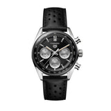  Shop Authentic Tag Heuer Carrera Automatic Chronograph Black Dial Black Leather Strap Watch for Men - CBS2210.FC6534 - Luxxuri