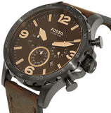  Shop Authentic Fossil Nate Chronograph Brown Dial Brown Leather Strap Watch for Men - JR1487 - Luxxuri
