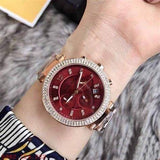  Shop Authentic Michael Kors Parker Chronograph Red Dial Rose Gold Steel Strap Watch For Women - MK6106 - Luxxuri