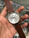  Shop Authentic Fossil The Commuter White Dial Brown Leather Strap Watch for Men - FS5275 - Luxxuri