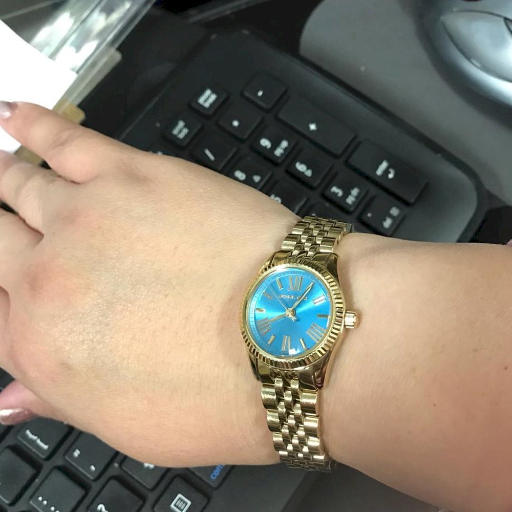  Shop Authentic Michael Kors Lexington Quartz Blue Dial Gold Steel Strap Watch For Women - MK3271 - Luxxuri