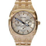  Shop Authentic Bulova Multifunction White Dial Gold Steel Strap Watch for Men - 97C105 - Luxxuri