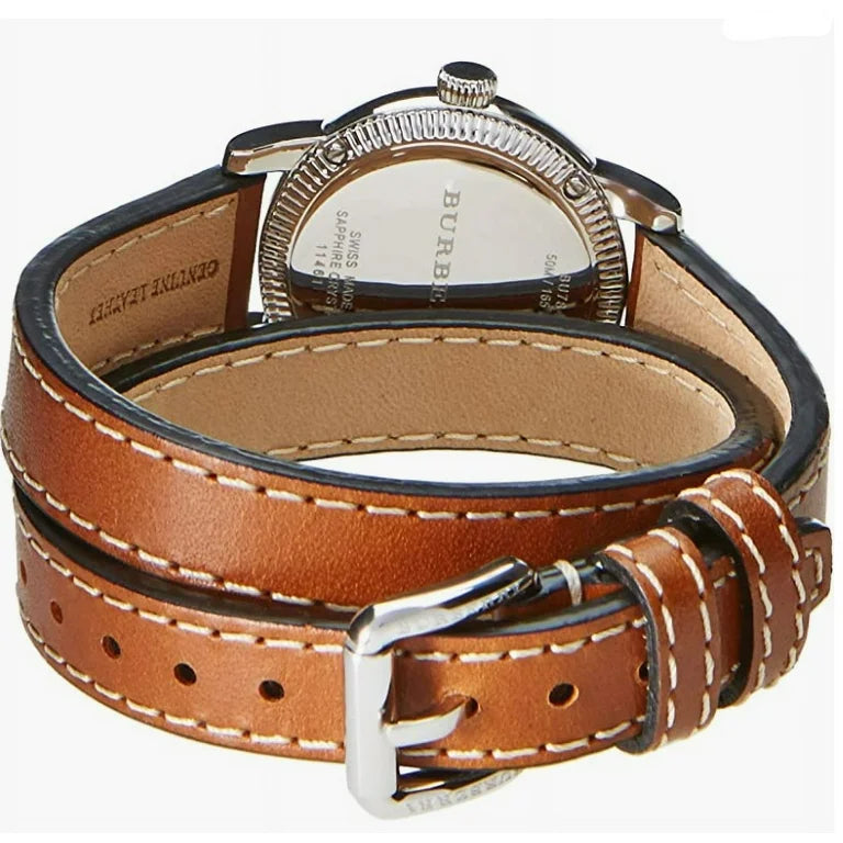  Shop Authentic Burberry Utilitarian White Dial Brown Leather Strap Watch for Women - BU7848 - Luxxuri