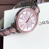  Shop Authentic Michael Kors Sofie Chronograph White Dial Two Tone Steel Strap Watch For Women - MK4353 - Luxxuri