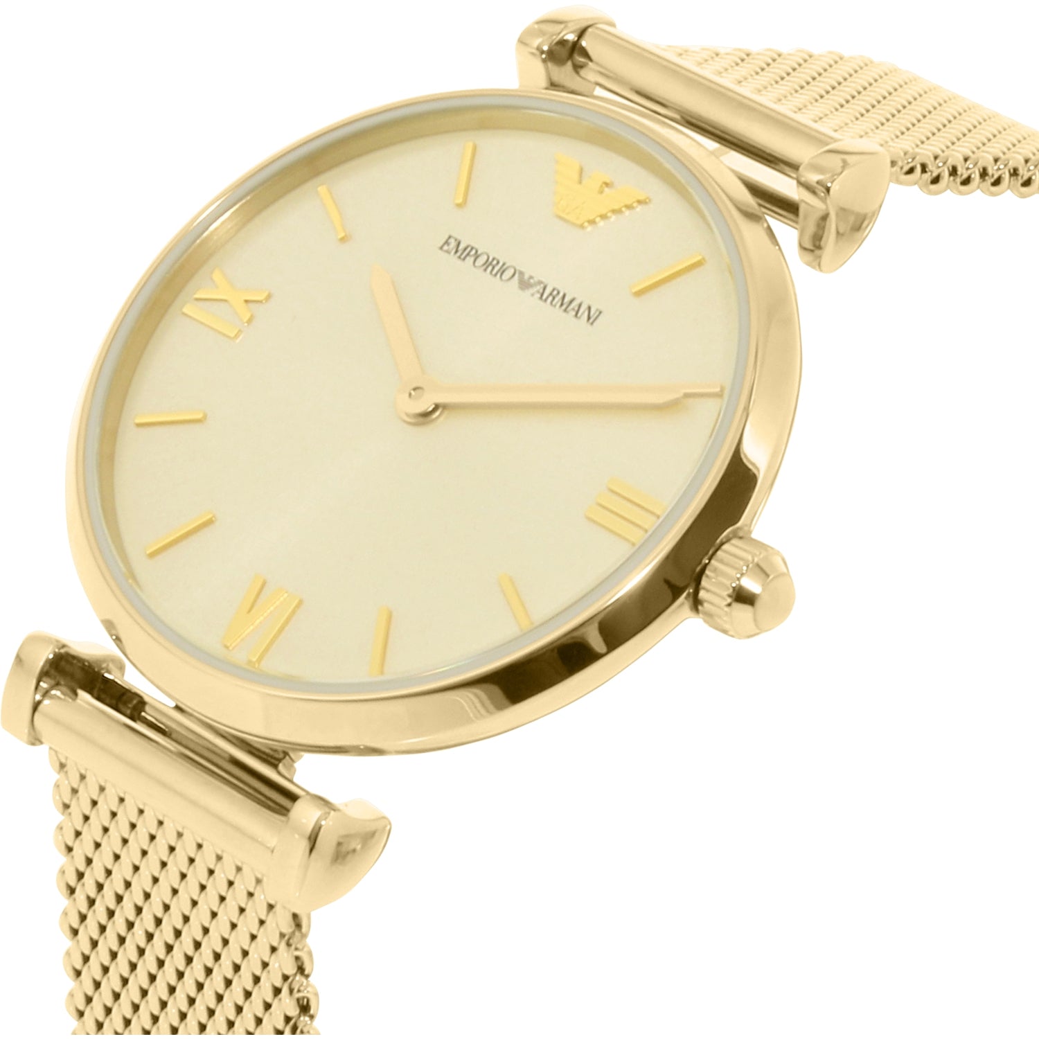  Shop Authentic Emporio Armani Retro Gold Dial Gold Mesh Bracelet Watch For Women - AR1957 - Luxxuri