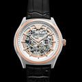  Shop Authentic Emporio Armani Zeta Skeleton Automatic Silver Dial Black Leather Strap Watch For Men - AR60018 - Luxxuri