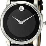  Shop Authentic Movado Museum Classic Black Dial Black Leather Strap Watch For Women - 0606503 - Luxxuri
