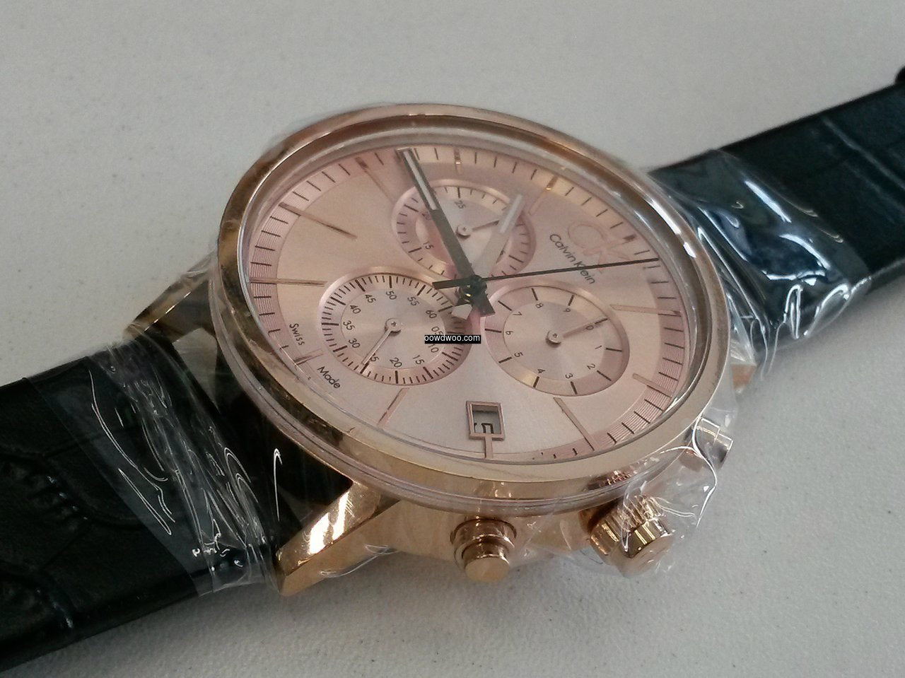  Shop Authentic Calvin Klein Post Minimal Chronograph Rose Gold Dial Black Leather Strap Watch for Men - K7627201 - Luxxuri