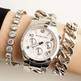 Shop Authentic Michael Kors Runway Twist Silver Dial Silver Stainless Steel Strap Watch for Women - MK3149 - Luxxuri