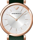  Shop Authentic Emporio Armani Pro Planet Analog Silver Dial Green Leather Strap Watch For Women - AR11517 - Luxxuri