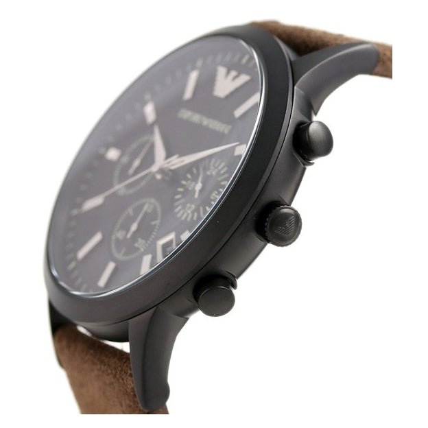  Shop Authentic Emporio Armani Chronograph Black Dial Brown Leather Strap Watch For Men - AR11078 - Luxxuri