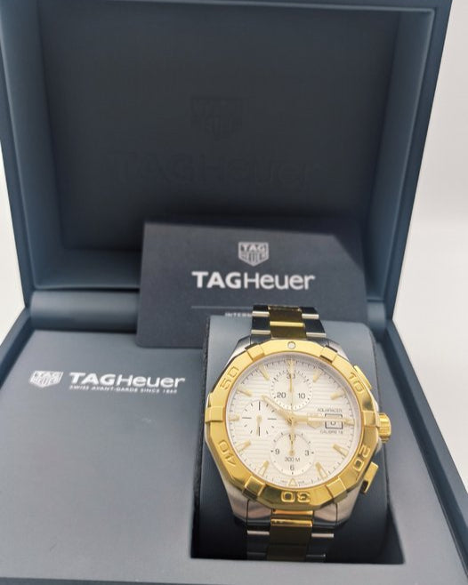 Tag Heuer Aquaracer Caliber 16 Automatic White Dial Two Tone Steel Strap Watch for Men - CAY2121.BB0923