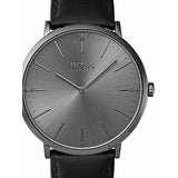  Shop Authentic Hugo Boss Modern Grey Dial Black Leather Strap Watch for Men - 1513540 - Luxxuri