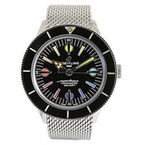  Shop Authentic Breitling Superocean Heritage '57 Black Dial Silver Mesh Bracelet Watch for Men - A103701A1B1A1 - Luxxuri
