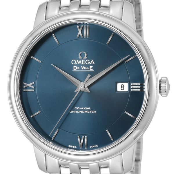  Shop Authentic Omega De Ville Prestige Co-Axial Orbis Blue Dial Silver Steel Strap Watch for Men - 424.10.40.20.03.001 - Luxxuri