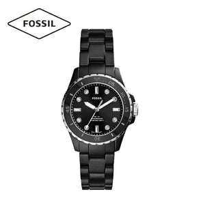  Shop Authentic Fossil FB-01 Three-Hand Black Dial Black Ceramic Strap Watch for Women - CE1108 - Luxxuri