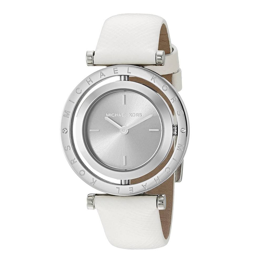  Shop Authentic Michael Kors Averi Silver Dial White Leather Strap Watch for Women - MK2524 - Luxxuri