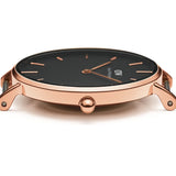  Shop Authentic Daniel Wellington Classic Melrose Black Dial Rose Gold Mesh Bracelet Watch For Women - DW00100161 - Luxxuri