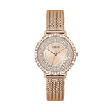  Shop Authentic Guess Soiree Diamonds Rose Gold Dial Rose Gold Mesh Bracelet Watch for Women - GW0402L3 - Luxxuri