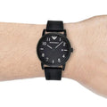  Shop Authentic Emporio Armani Luigi Quartz Black Dial Black Silicon Strap Watch For Men - AR11071 - Luxxuri