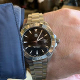  Shop Authentic Tag Heuer Aquaracer Quartz Black Dial Silver Steel Strap Watch for Men - WAY1110.BA0928 - Luxxuri