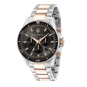  Shop Authentic Maserati SFIDA Chronograph Black Dial Two Tone Steel Strap Watch For Men - R8873640002 - Luxxuri